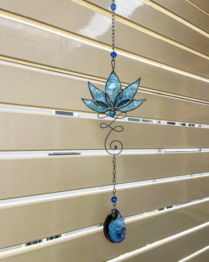 Lotus Flower Unalome Stained Glass / Leadlight Suncatcher With Etsy