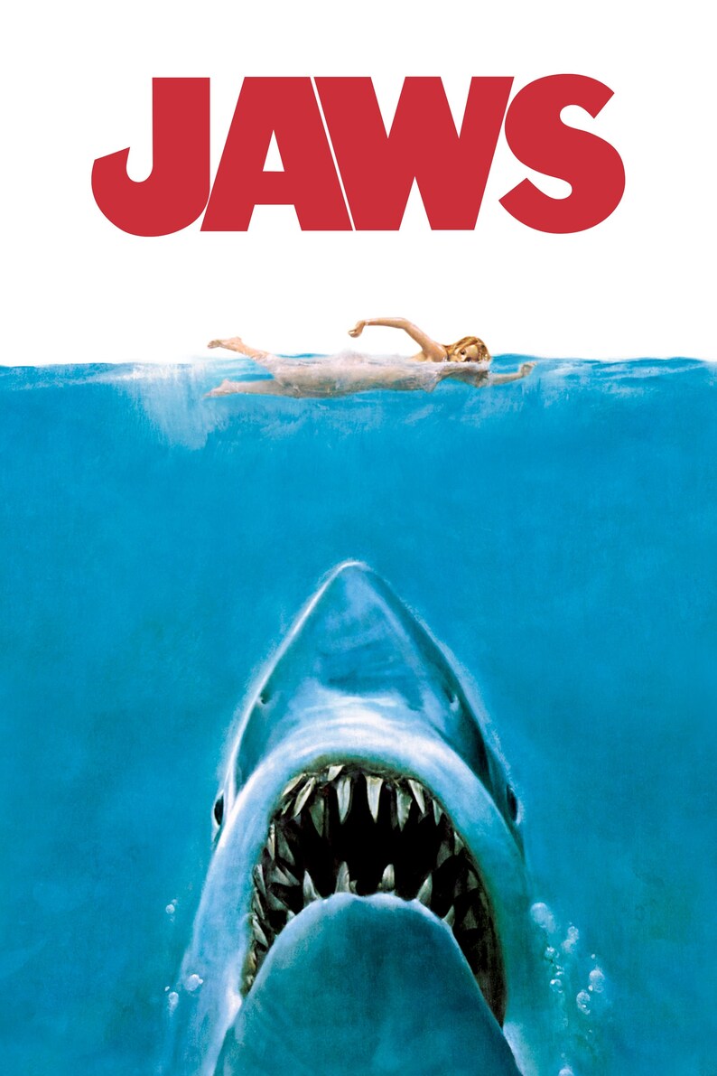 Jaws 1975 Movie Poster Glossy Paper 240 gsm Size A1 A2 A3 A4 image 0