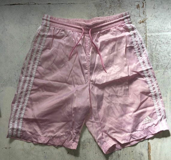 Adidas baby pink satin shorts unisex