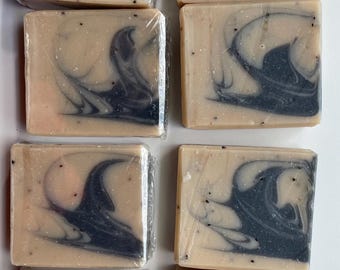 Charcoal Cedar Soap - Earthy Artisan Bath Bar with Activated Charcoal and Exfoliating Cranberry Seeds