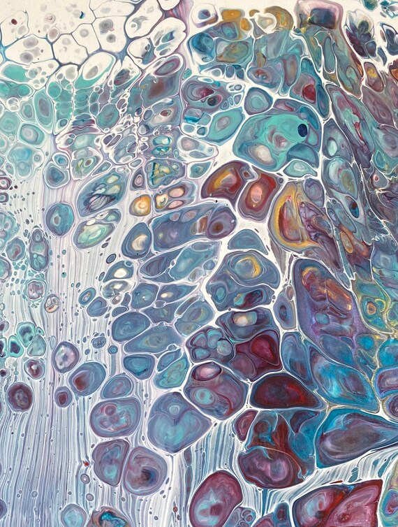 Hidden Beauty Colorful Wall Art Pour Painting Etsy