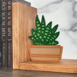 Succulent Pot Wooden Bookends