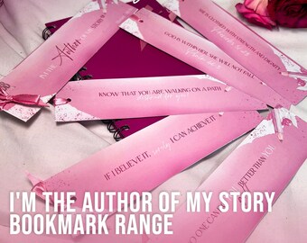I'm The Author of My Story Bookmark | Female Empowerment | Pink Girly Bookmark Set | | Motivational Gifts For Women | Christian Affirmations