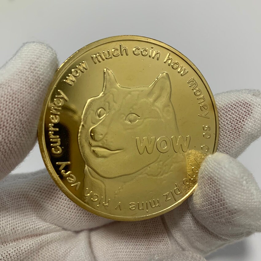 Monete Dogecoin 2021 10 Monete Commemorative Dogecoin Fisiche - Collezione Criptovalute Oro, Edizione 2021, Doge Fisico Da Collezione Criptovalute Gadget - Foto 2