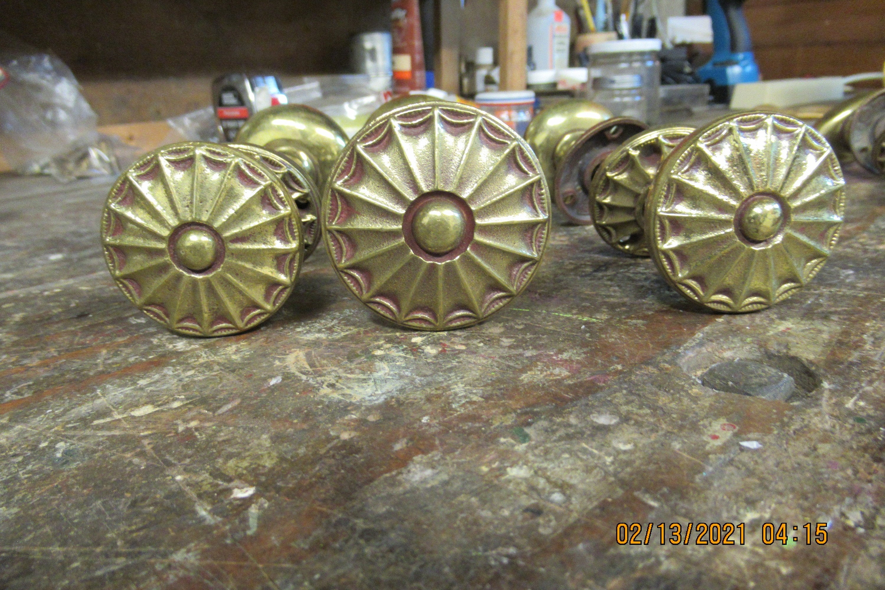 Antique brass fancy door knobs Etsy