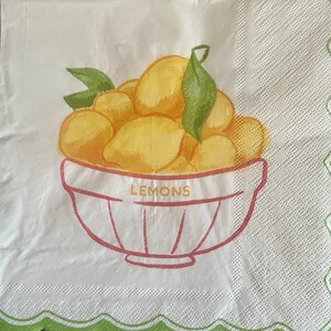 Serviettes individuelles pour découpage, coupe de citron, tissu fait main, serviettes découpage, 40x40 cm, 3 plis