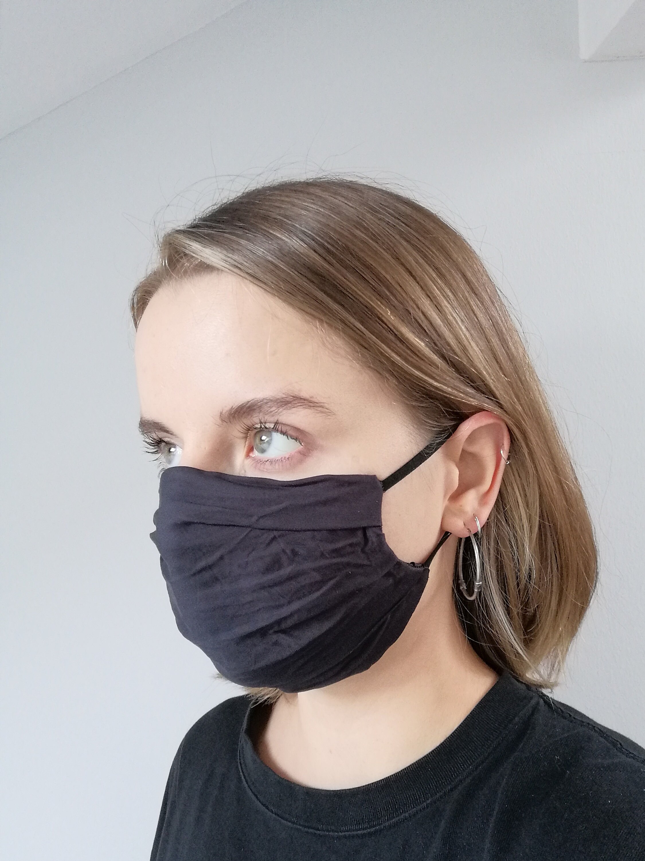 Black Bamboo Silk Face Mask / Vegan Silk / Bamboo Fibre / Etsy