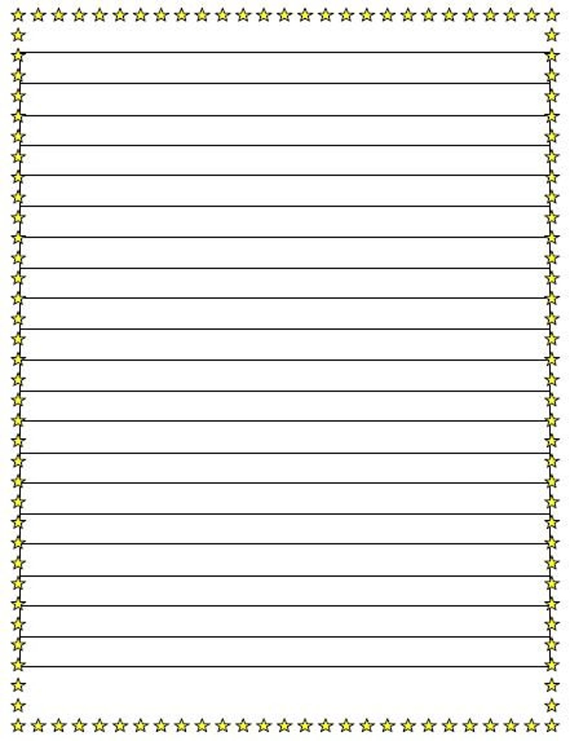 Printable Star Stationary Paper/ Star Letter Paper | Etsy