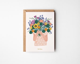 THE BOUQUET | Postcard | A6 | Flowers | Hello | Offer | Gift