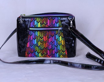 Sunshine crossbody bag- with Bright Alison Glass fabric