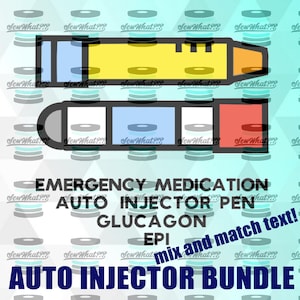 AutoInjector, EpiPen, Epinephrine, Glucagon Pen SVG DIY for Cricut Silhouette Medical Emergency Diabetes Food Allergy T1D