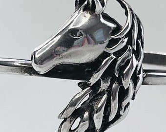 Vintage Kabana Horse Bracelet Sterling Silver Double Head Wild