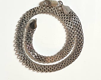 Braccialetto alla caviglia vintage in argento sterling intrecciato - 10 pollici