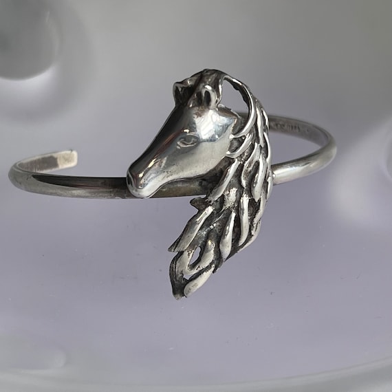 Vintage Western Wear! Sterling Silver Horse Cuff Bracelet