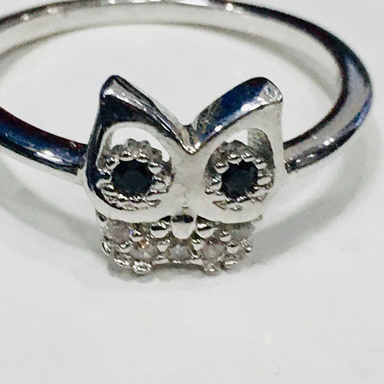 Owl ring Vintage .925 Sterling Silver Little Dainty Owl Ring vintage Size 7