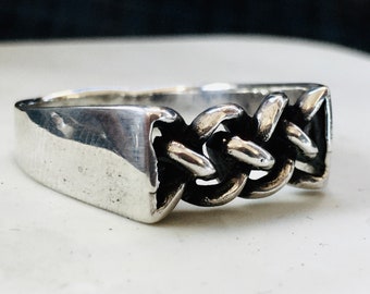 Liebesknoten Ring Größe 5,5 oder 9,5 Vintage Sterling Silber, Rechteck Design 5 1/2 oder 9,5 Größenwahl.