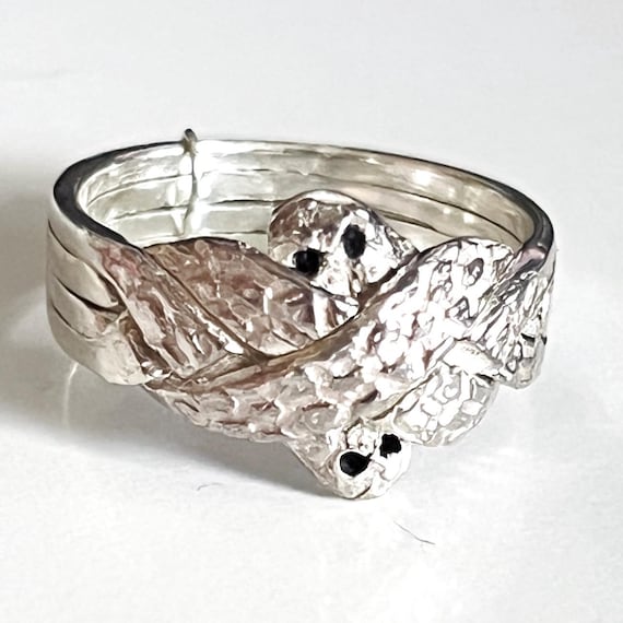 Puzzle Ring Snake Sterling Silver 4 pc puzzle vintage nos