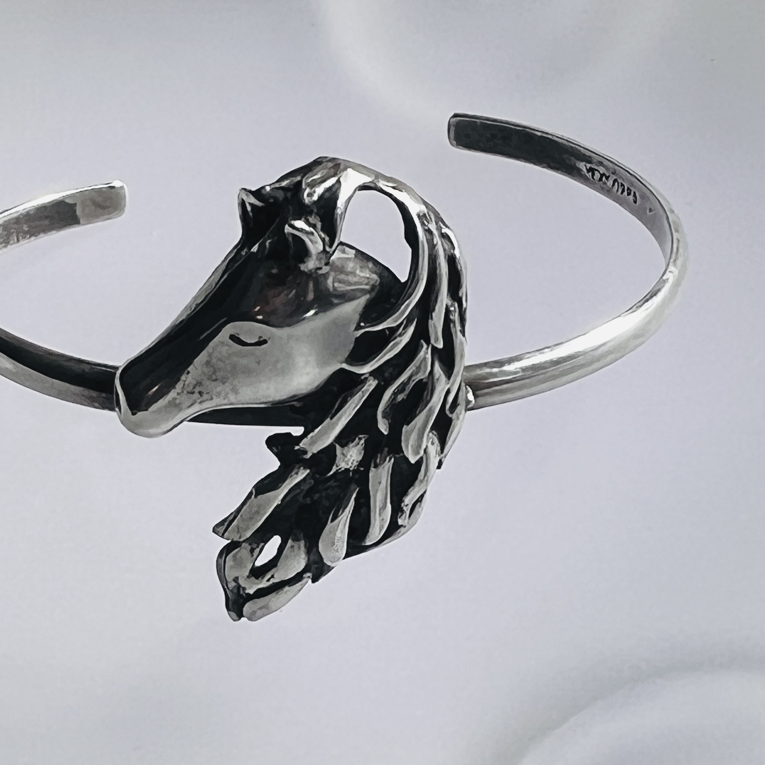 Vintage Western Wear! Sterling Silver Horse Cuff Bracelet