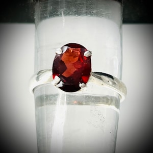Garnet Sterling Silver Ring Vintage size 7 solid .925 sterling real garnet silver Ring Sterling Silver, January birthstone, vintage925silver