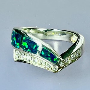 Vintage Opal & Sterling Silver Statement Ring