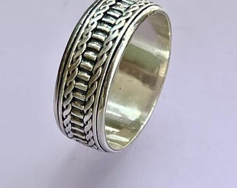 Anello girevole vintage da uomo in argento sterling - Misura 14