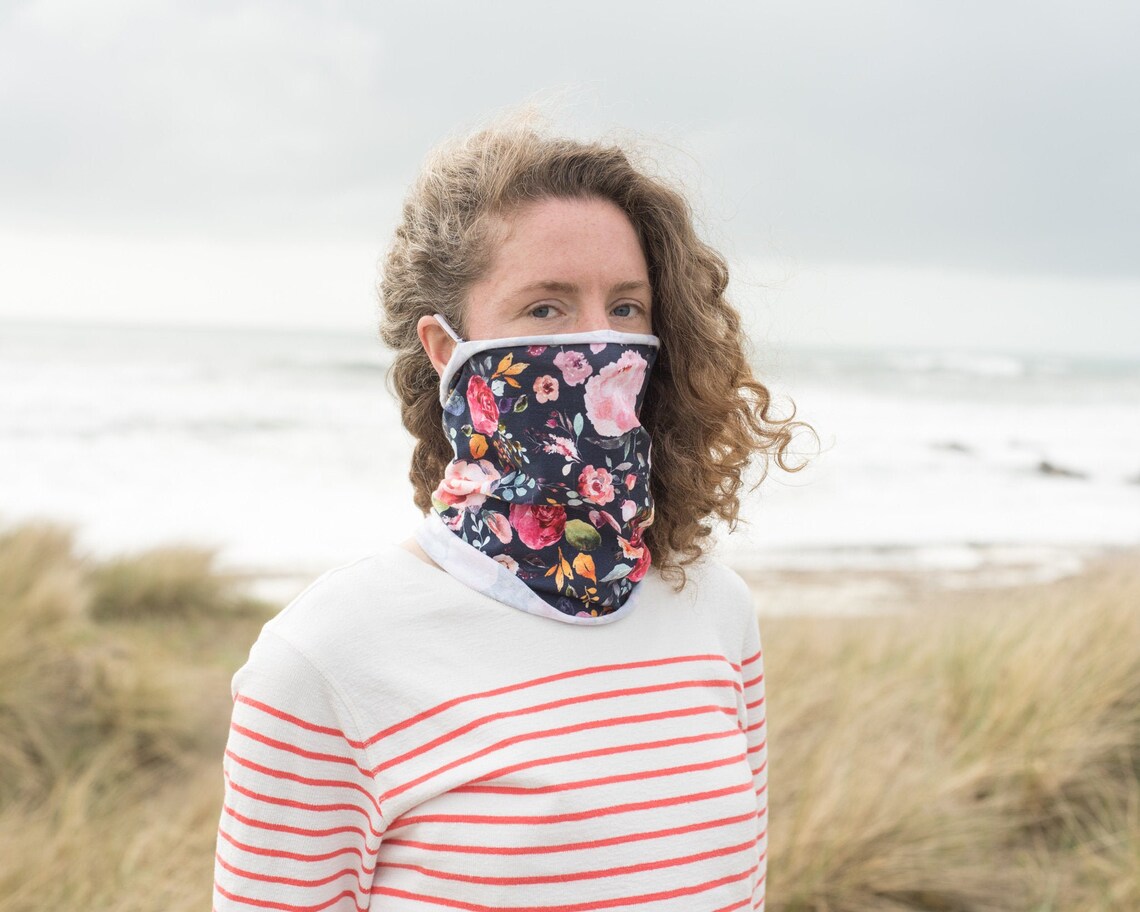 Organic Cotton Neck Gaiter Mask with ear hooks. GOTS Organic & Etsy