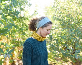 Organic Cotton Neck Gaiter Mask with ear hooks. GOTS Organic & Oeko-Tex single jersey mask Snood Face Mask. Cycling scarf. Gifts for walkers