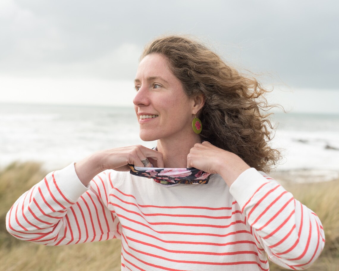 Organic Cotton Neck Gaiter Mask with ear hooks. GOTS Organic & Etsy