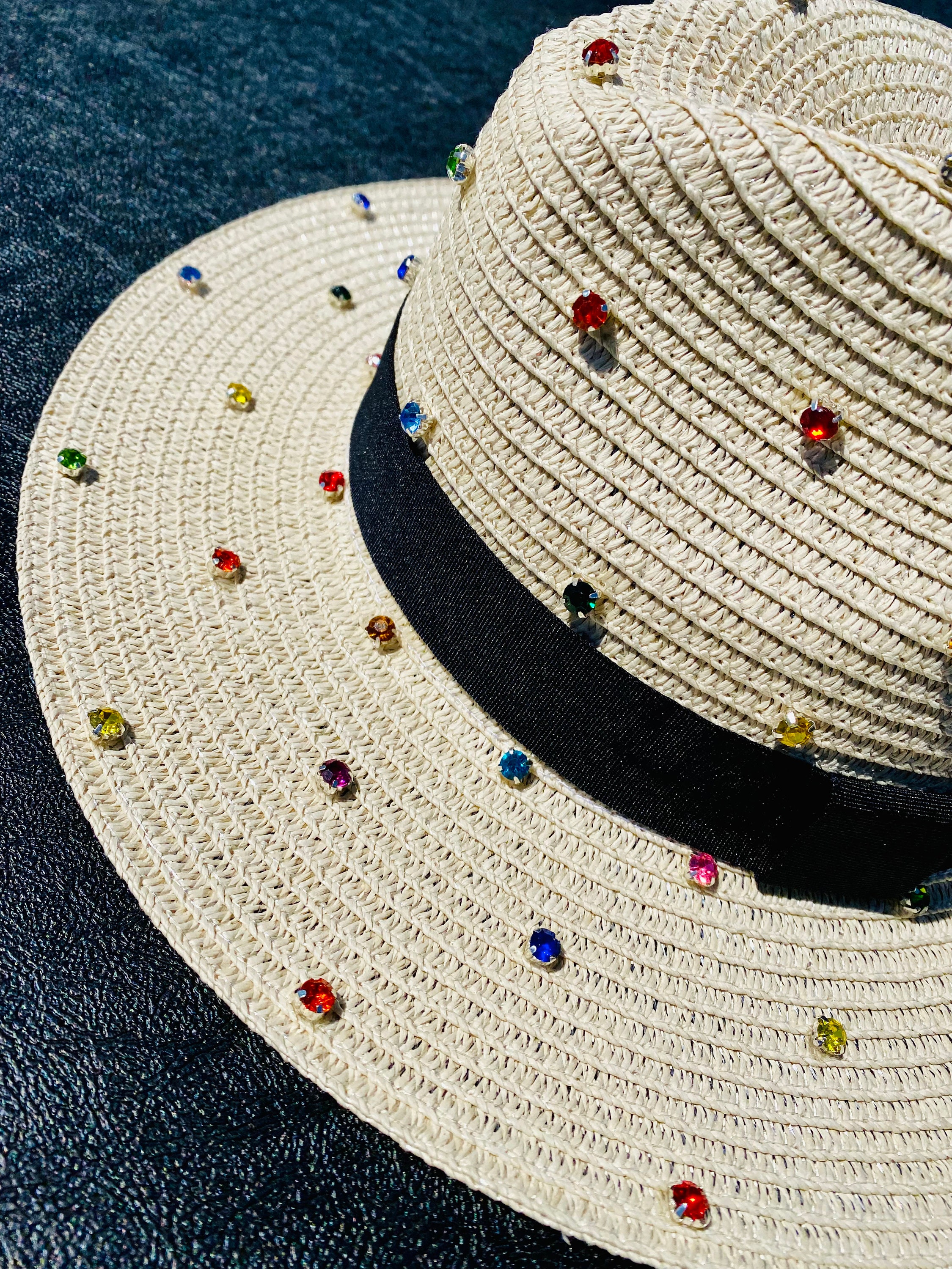 Custom Bling Hat, Rhinestone Beach Embellishment Hat for Women ...