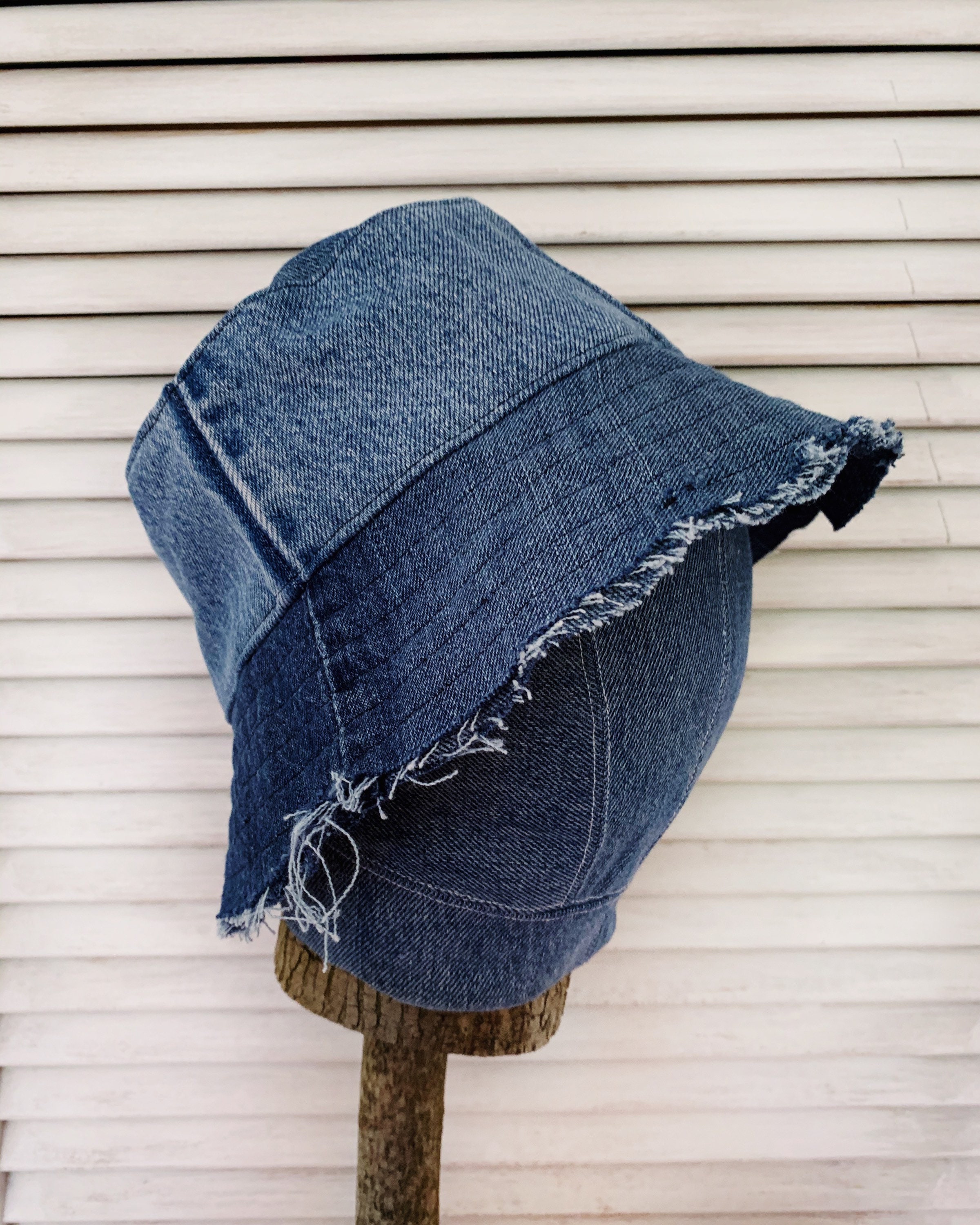 Recycled Levi's Denim Bucket Hat Slim Etsy