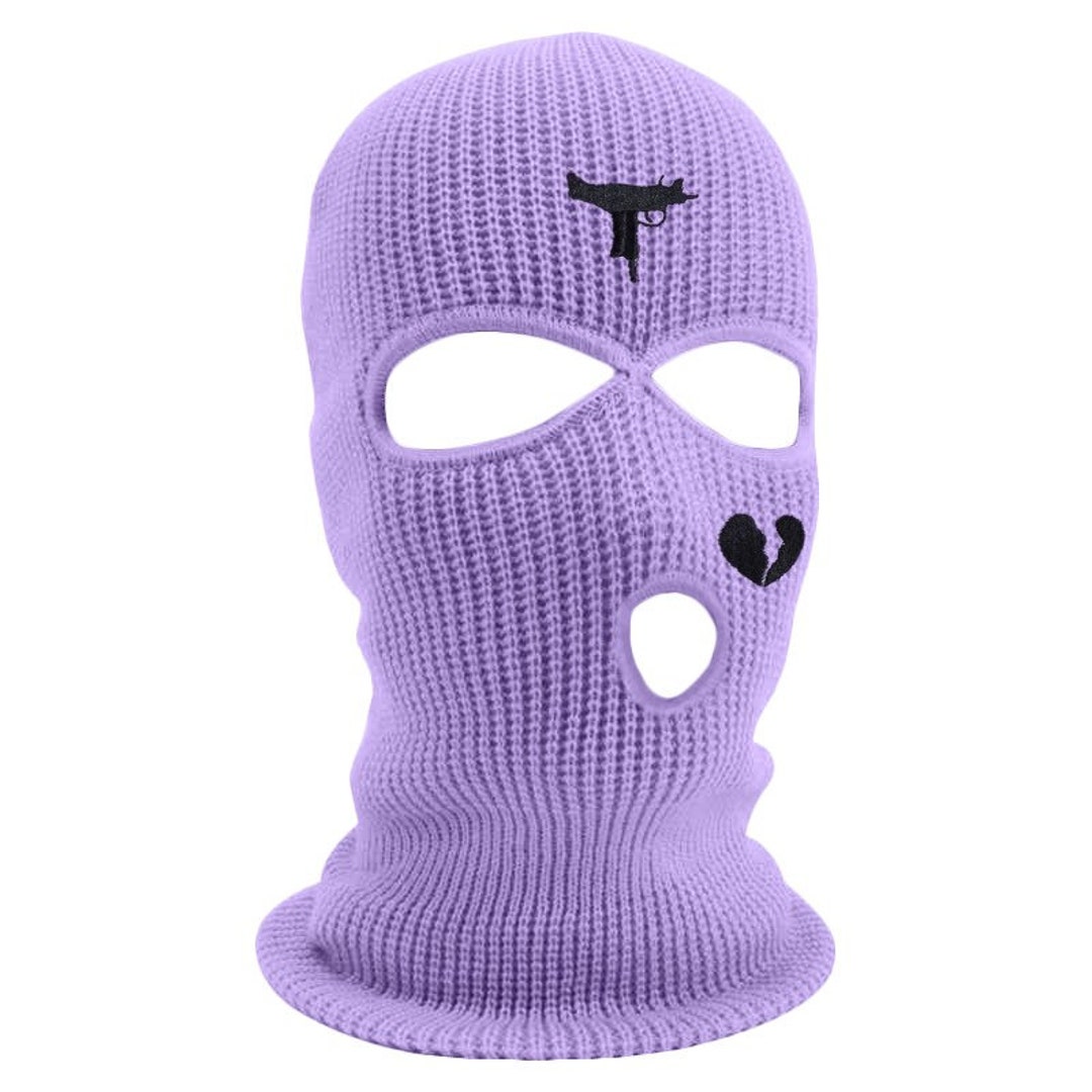 Ski Mask Purple With Black Logo Etsy
