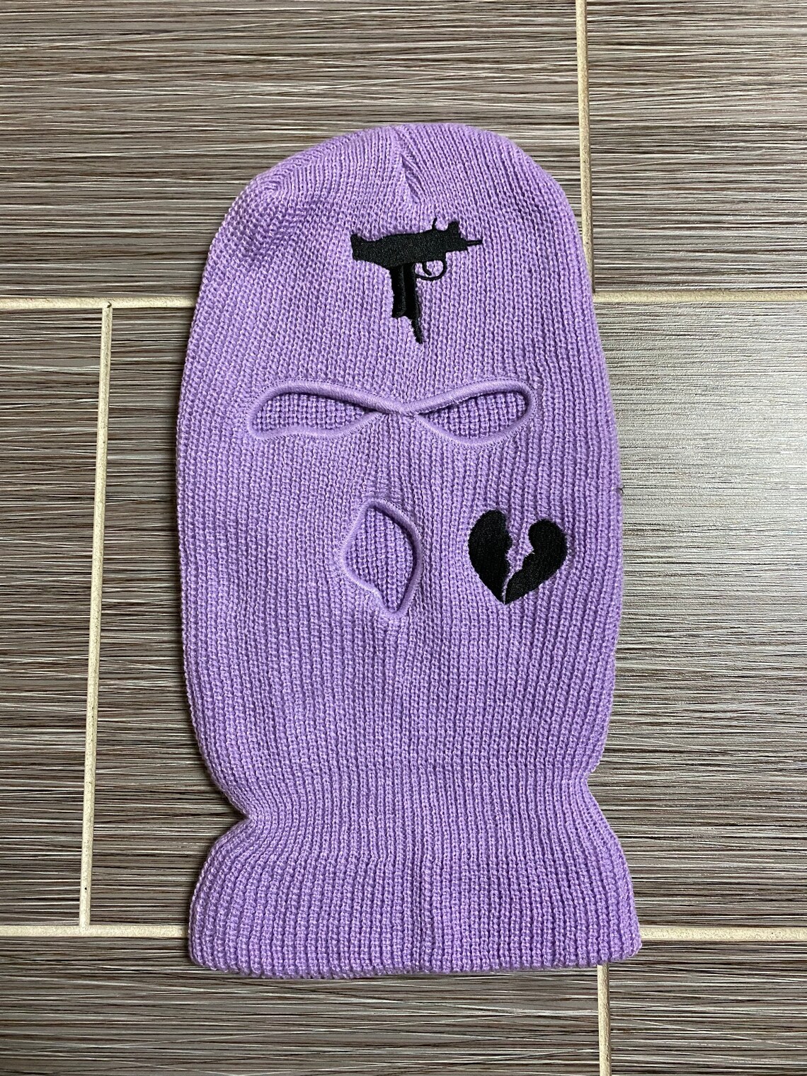 Ski Mask Purple With Black Logo Etsy