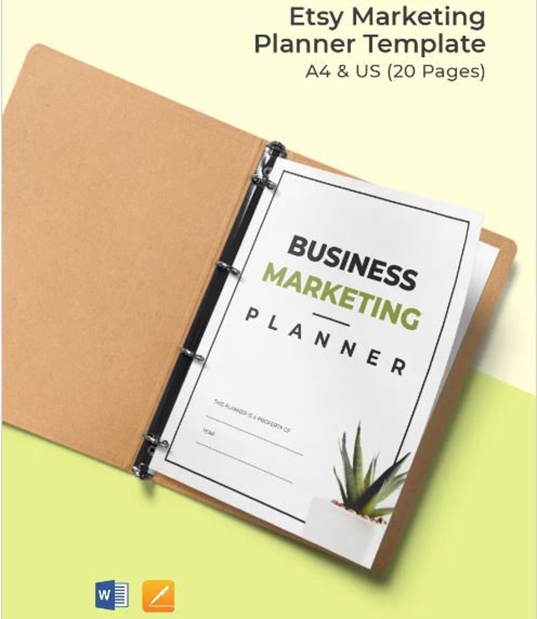 Editable Etsy Marketing Planner Template, Marketing Strategy , Digital
