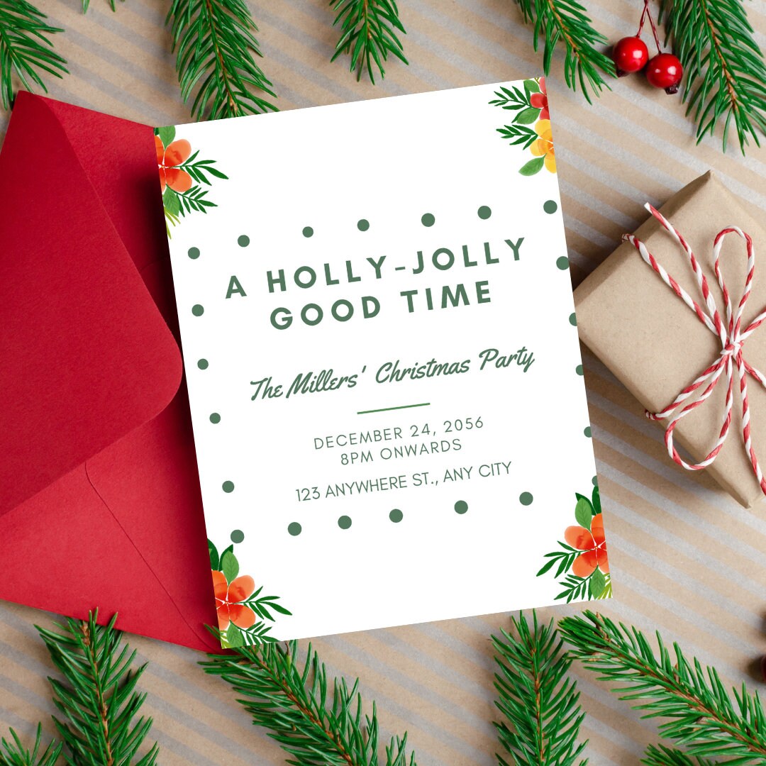 Editable Christmas Party Invitation Christmas Cards 2023 Etsy