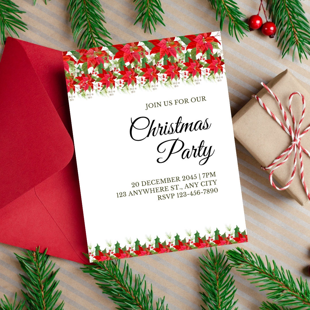 Editable Christmas Party Invitation, Christmas Cards 2023, Walgreens