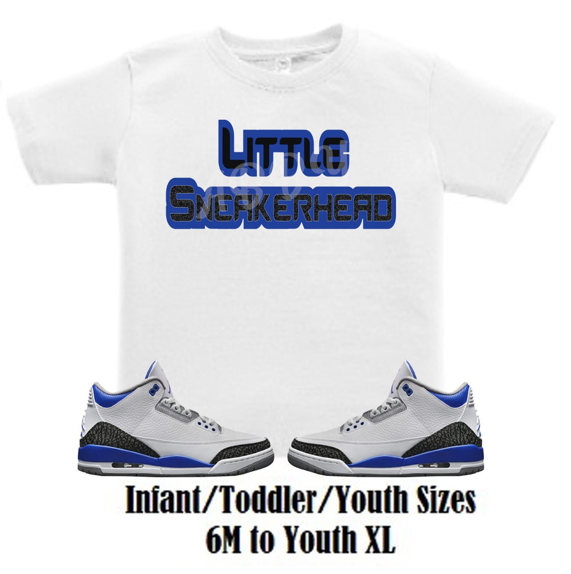 3 Racer Blue Sneaker Tee Retro 
