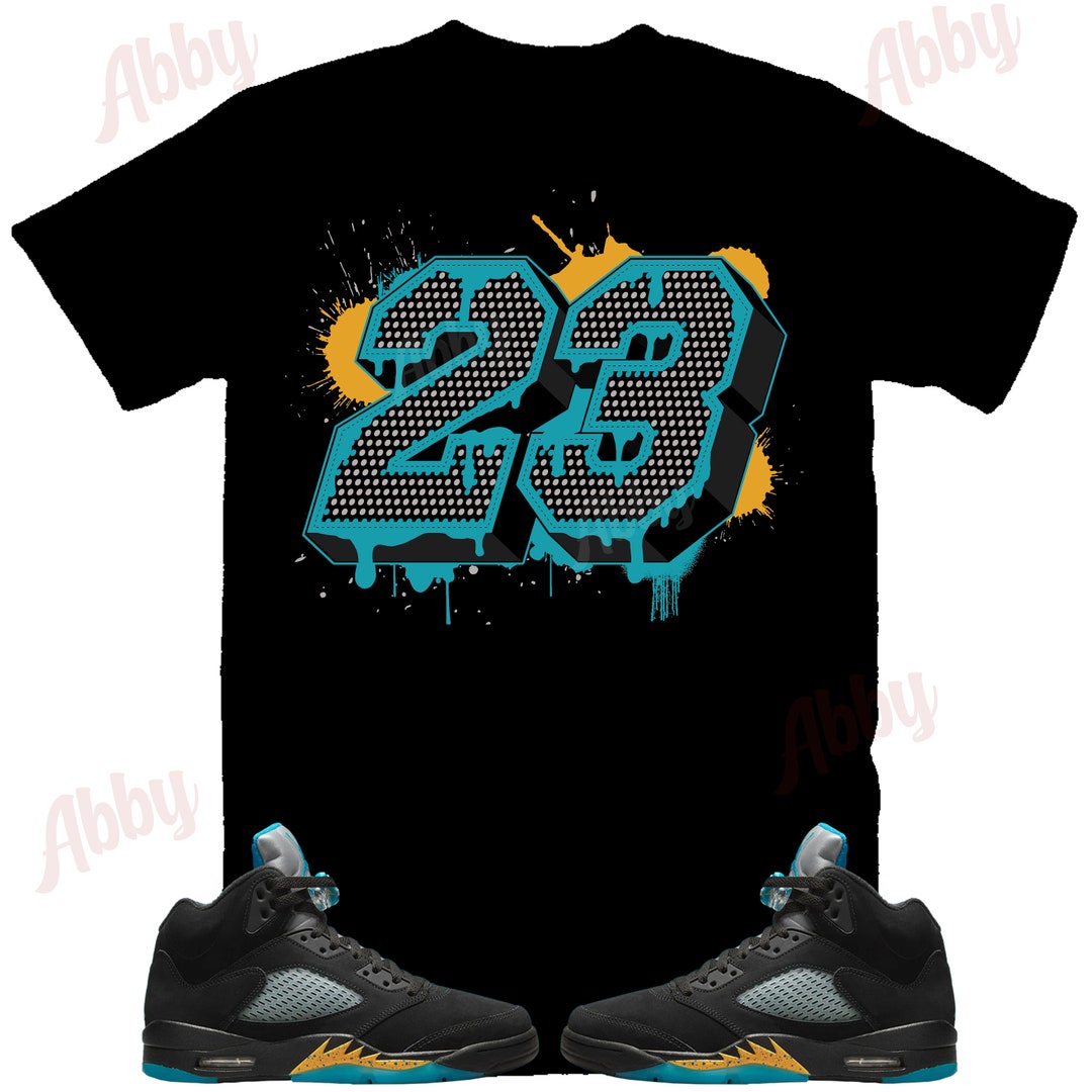 Jordan 5 released 2/6/23  aqua Combo set. 2XL SHIRT DIOR JORDANS WORN ONCE $499 Shirt To Match Air Jordan Retro 5 Aqua SNELOS 23 Air Sneaker  main image 4