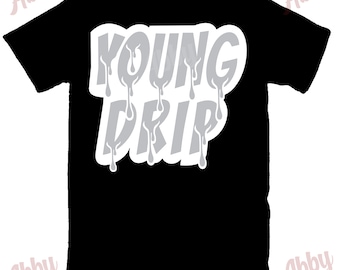 Chemise Young Drip assortie à la Jordan Retro 6 noir chromé, chemise Retro 6 noire chromée, t-shirt Sneaker noir chromé
