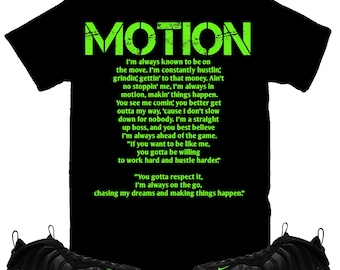 Motion Shirt to Match Foamposite Volt, Foamposite One Black and Volt Shirt.