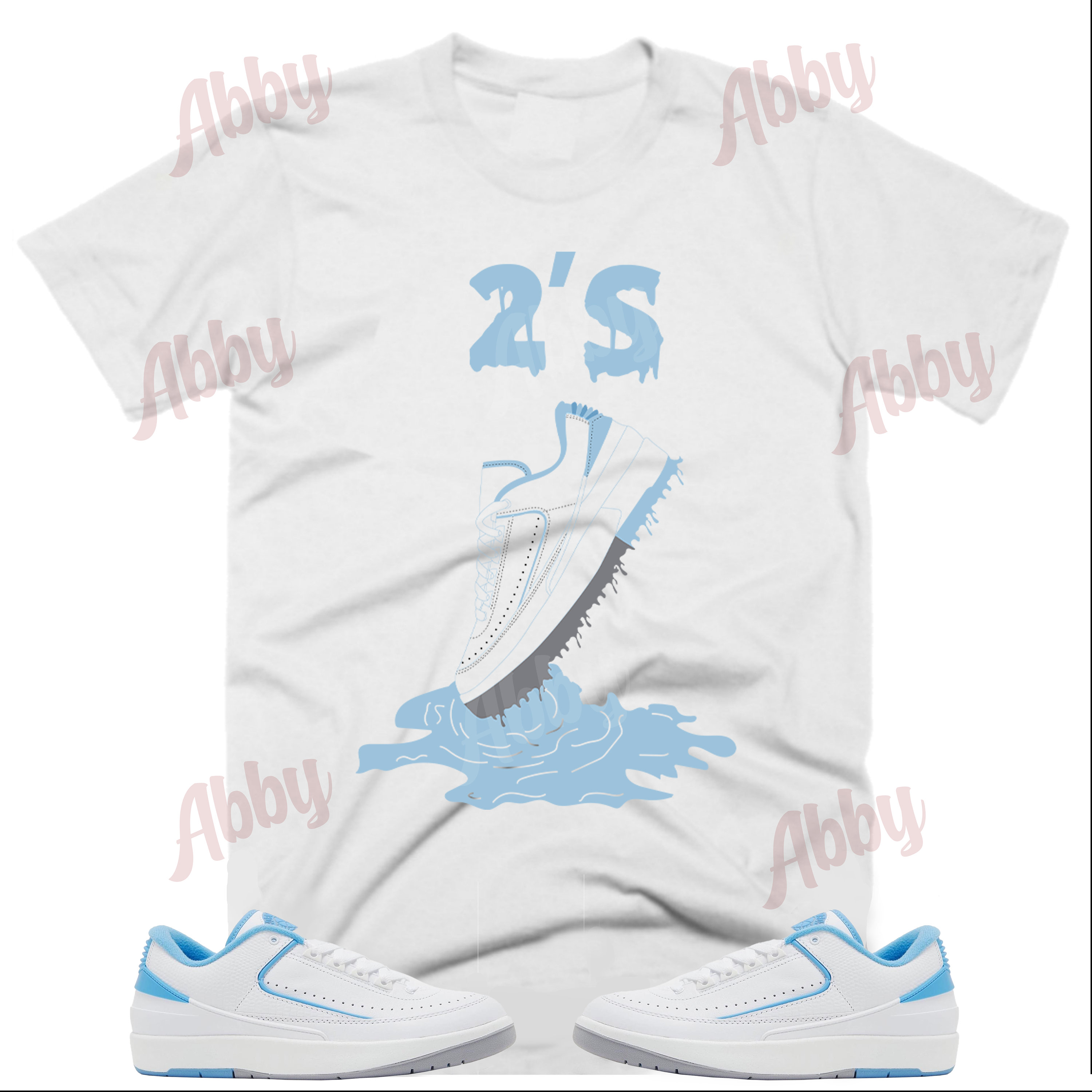 Shoe Dripping Shirt to Match 2 Low UNC, 2 Low UNC Shirt, 2 Low UNC Sneaker Tee