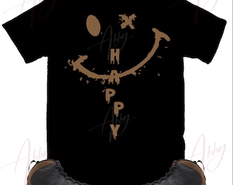 Happy Face Shirt to Match Jordan 9 Olive, Retro 9 Olive Shirt, Olive Sneaker Tee