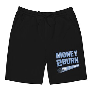 Money to Burn Shorts to Match Jordan Retro 1 UNC Toe New, Retro 1 UNC Toe New Shorts, Jordan 1 UNC Toe New Sneaker Shorts