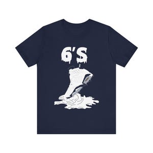 Navy Shirt Shoe Dripping Shirt to Match Jordan Retro 6 Midnight Navy, Retro 6 Midnight Navy Shirt, Midnight Navy Sneaker Tee