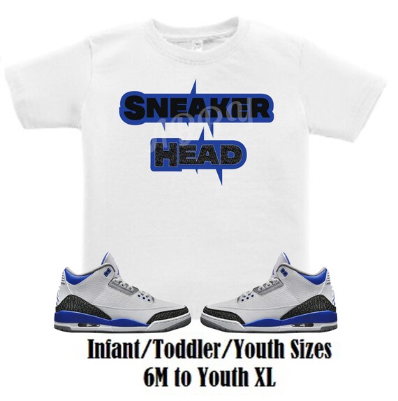 Sneaker Head Air Jordan 3 Racer Blue Sneaker Tee, Retro 3 Racer