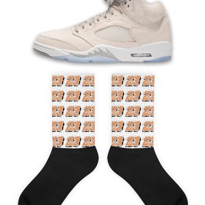23 Socks to Match Jordan Retro 5 Craft Light Orewood Brown, 5 Craft Light Orewood Brown Socks, Craft Light Orewood Brown Sneaker Socks