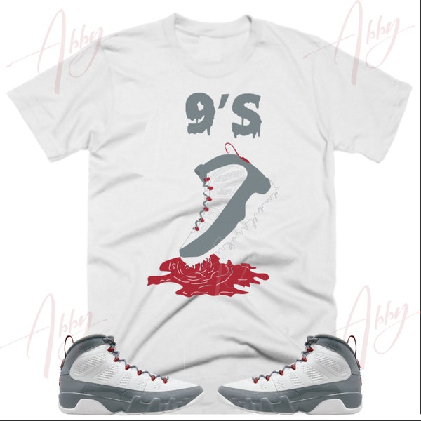 Shoe Dripping Shirt to Match Jordan Retro 9 Fire Red, Fire Red Shirt, Fire Red Jordan Sneaker Tee