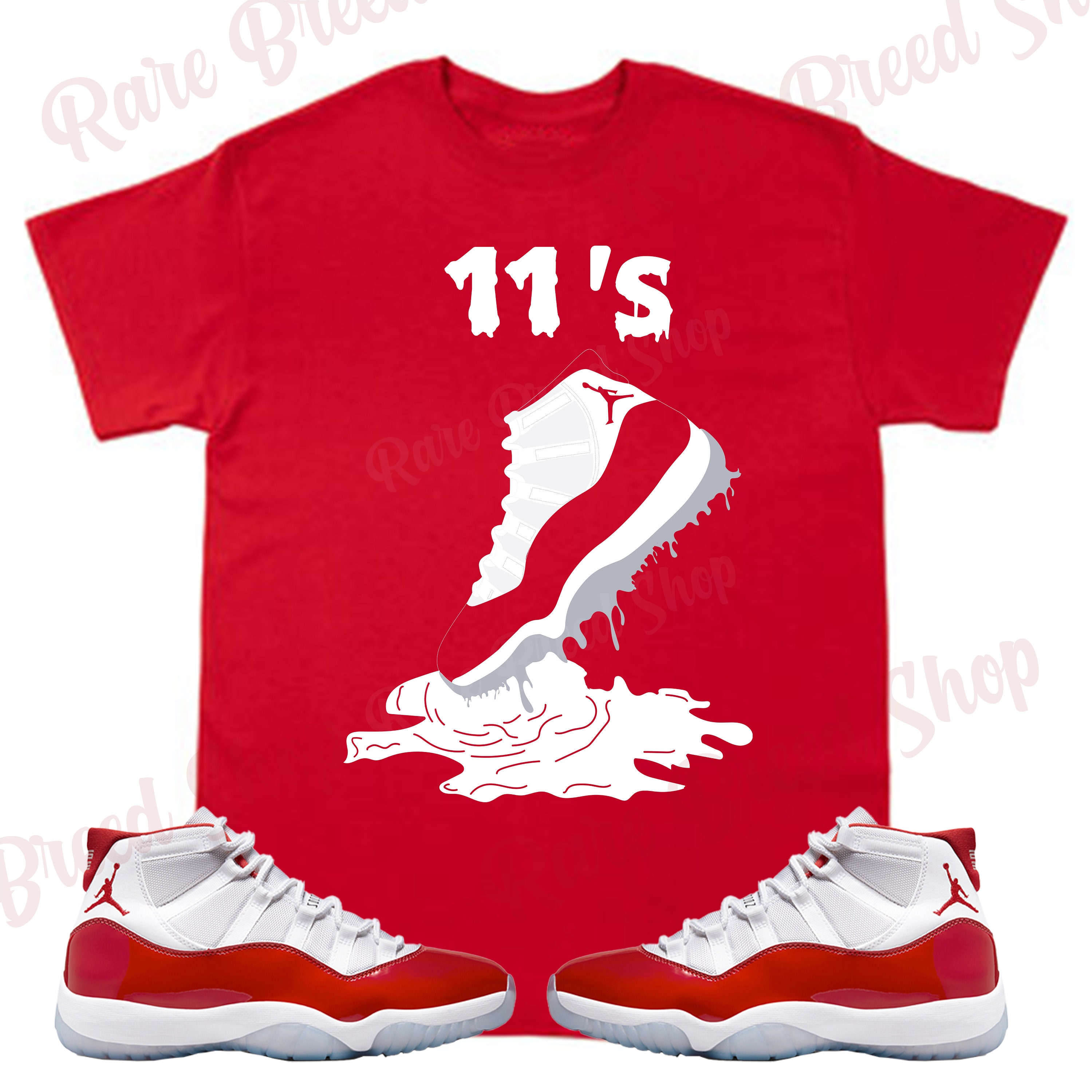 Shoe Dripping Shirt to Match Jordan Retro 11 Cherry, Cherry Shirt