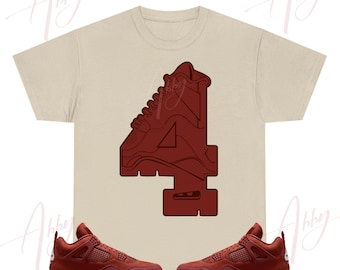 Number 4 Shirt to Match Retro 4 Brick by Brick, Jordan 4 Brick by Brick Sneaker Tee