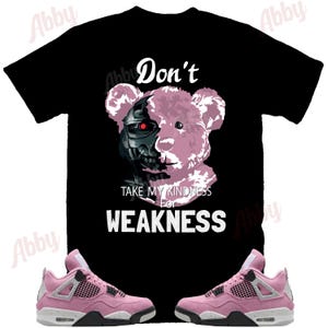 2 Face Bear Shirt to Match Retro 4 Jordan womens orchid, Jordan 4 womens orchid Shirt, Jordan 4s womens orchid Sneaker Tee