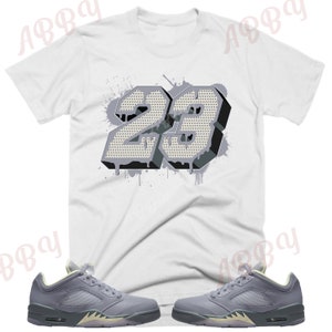 23 Shirt to Match Jordan Retro 5 Indigo Haze, Retro 5 Indigo Haze Shirt, Indigo Haze Sneaker Tee